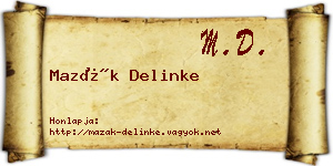 Mazák Delinke névjegykártya
